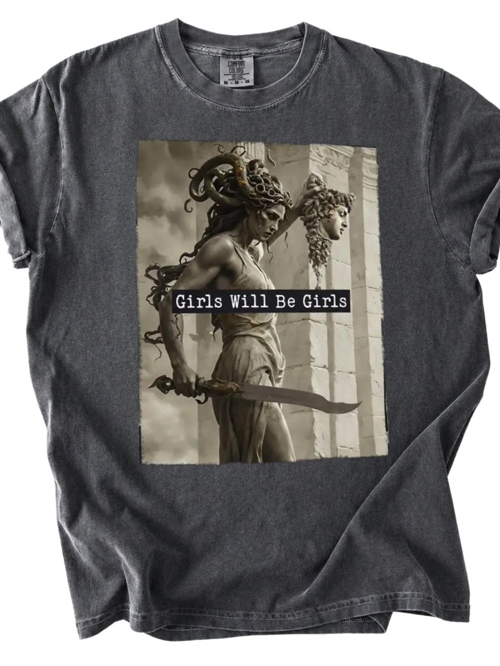 Comfort Colors Pepper Graphic 'Girls Will Be Girls' Medusa Tee